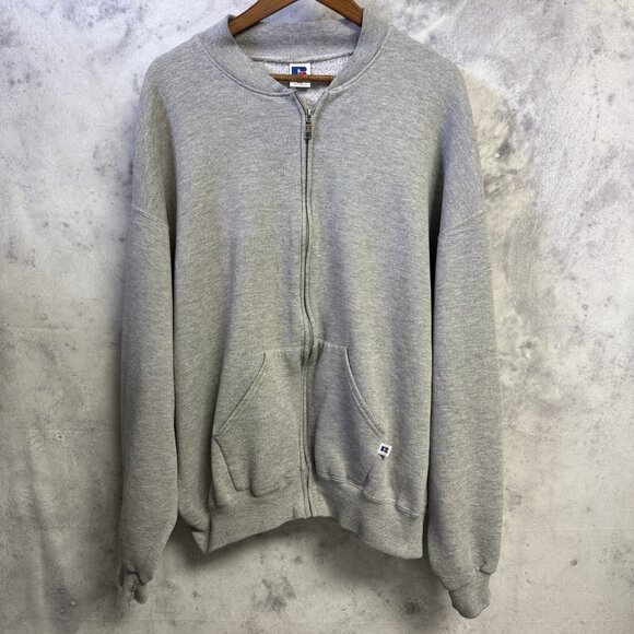 Vintage Russell Athletic Sweatshirt Mens XXL 26x27.5 Gray Full Zip Mexico - Picture 1 of 14